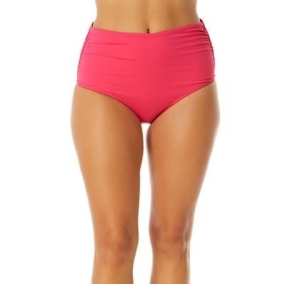 Anne Cole Bikini Swim Bottoms Hot Pinkie Nylon Blend, L - Picture 1 of 8